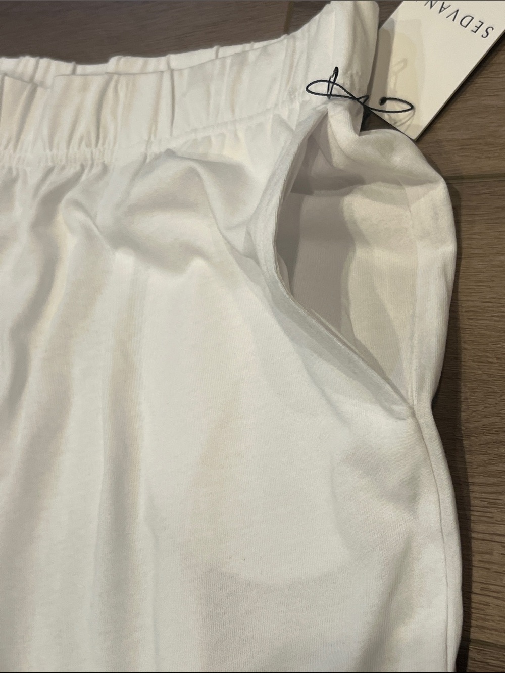 NWT Sedvana Swedish White Elastic Waist Lounge Shorts Cotton & Modal Comfy Relax - Picture 13 of 13